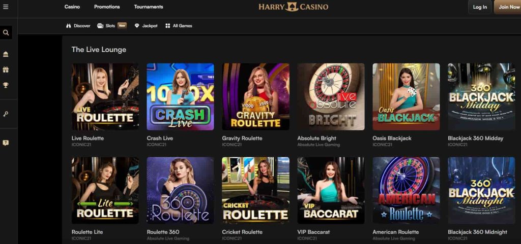 harry casino live dealer games